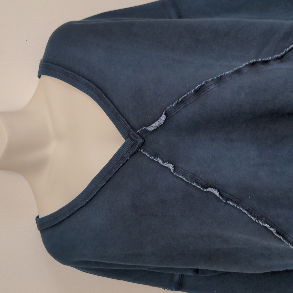 NWOT Free People Indigo Western Pullover Top Tie Dye V-Neck Long Sleeve Size XS - Picture 3 of 10
